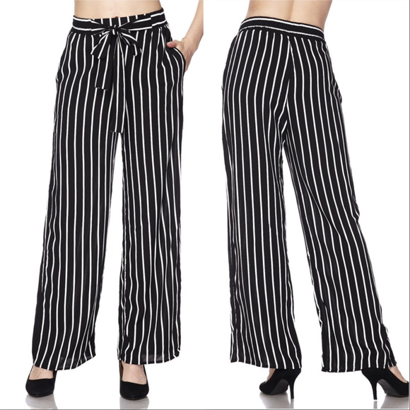 Pants - BLACK STRIPED PANTS